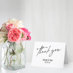 Elegant Simple Contemporary Handwriting Thank You Card<br><div class="desc">The prominent focal points of this design suite feature typographical graphics created with a modern handwriting font. In this piece, the distinctive, elegant font was used to create an image that reads "thank you". Use the template fields to add your personal details. Change the background to any colour you prefer....</div>