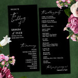 Elegant Simple Contemporary Typography Black Programme<br><div class="desc">This suite's distinction is due to the contemporary handwriting font used for accent phrases. In this piece, this simple typeface was used to create graphics for a number of phrases: "the wedding of", "&", "the ceremony", "the wedding party" and "thank you for joining us!". Use the template fields to add...</div>