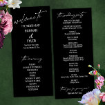 Elegant Simple Contemporary Typography Black Programme<br><div class="desc">This suite's distinction is due to the contemporary handwriting font used for accent phrases. In this piece, this simple typeface was used to create graphics for a number of phrases: "welcome to", "&", "the ceremony", "the wedding party" and "thank you for joining us!". Use the template fields to add your...</div>