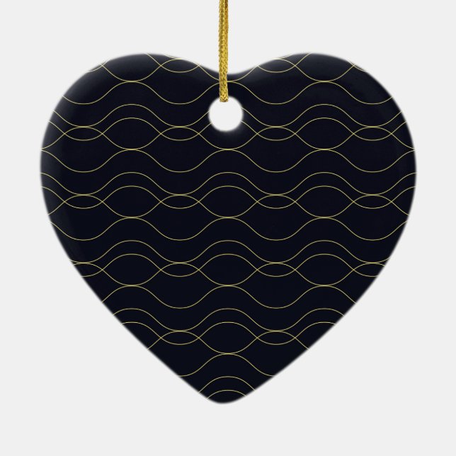 Elegant, simple, cool, trendy wavy illustration ceramic tree decoration (Back)