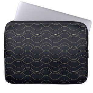 Elegant, simple, cool, trendy wavy illustration laptop sleeve