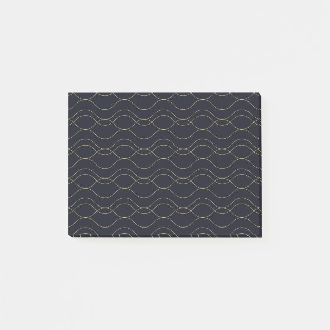 Elegant, simple, cool, trendy wavy illustration post-it notes (Front)