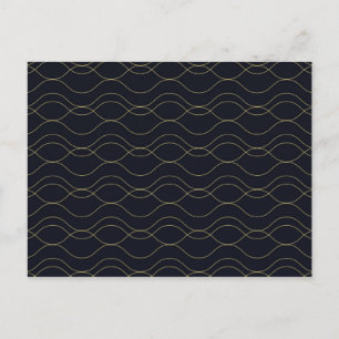 Elegant, simple, cool, trendy wavy illustration postcard