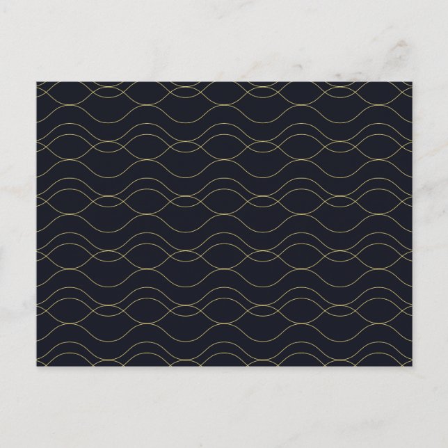Elegant, simple, cool, trendy wavy illustration postcard (Front)