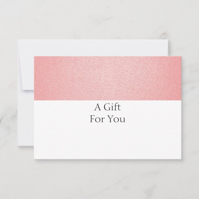 Elegant Simple Coral Pink Gift Certificate (Front)