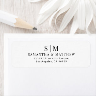 Elegant Simple Couple Monogram Return Address