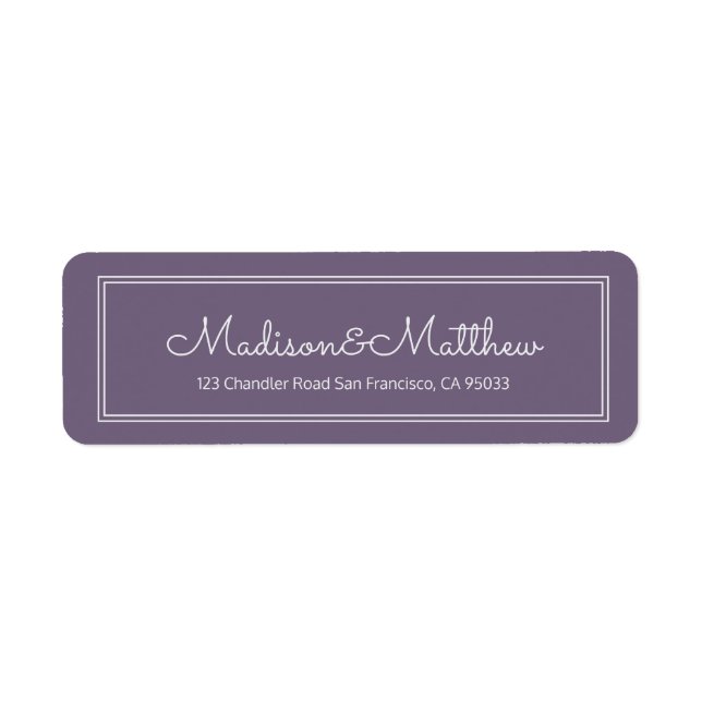 Elegant Simple Cursive Script Return Address (Front)