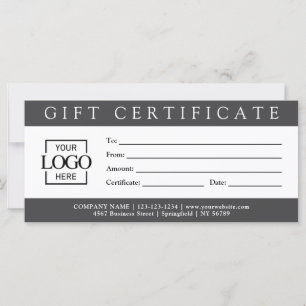 Elegant Simple Custom Business Gift Certificate wi
