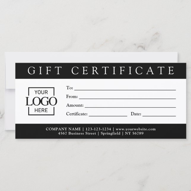 Elegant Simple Custom Business Gift Certificate wi (Front)