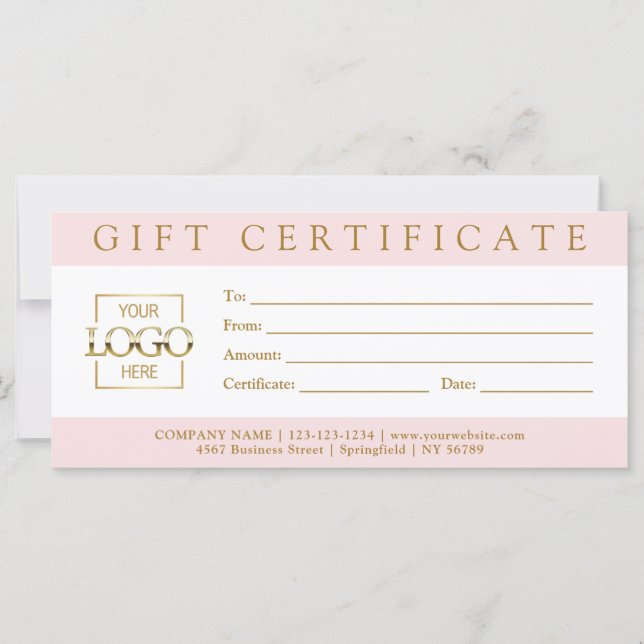 Elegant Simple Custom Business Gift Certificate wi (Front)