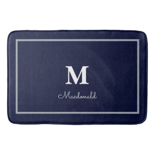 Elegant Simple Custom Monogram Bath Mat