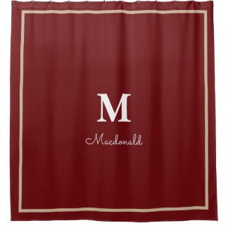Elegant Simple Custom Monogram Shower Curtain
