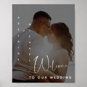 Elegant Simple Custom Photo Wedding Welcome Poster