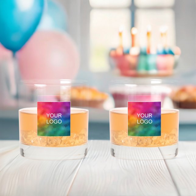 Elegant Simple Custom Your Logo Here Personalised Whiskey Glass (Insitu (Baby Shower))