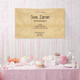 Elegant Simple Cute Grey 20th Birthday Banner