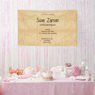Elegant Simple Cute Grey 20th Birthday Banner