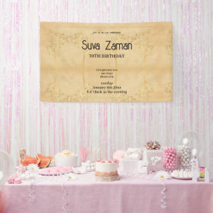 Elegant Simple Cute Grey 20th Birthday Banner