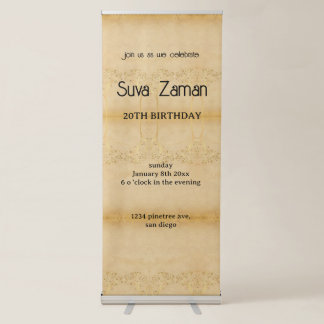 Elegant Simple Cute Grey 20th Birthday Retractable Banner