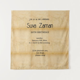 Elegant Simple Cute Grey 20th Birthday Tapestry