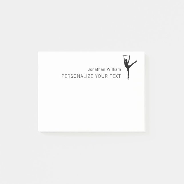    Elegant Simple Dancer Retro Personal Stationery Post-it Notes (Front)