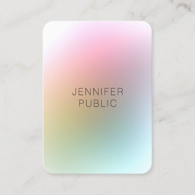 Elegant Simple Design Colourful Modern Trendy Business Card (Front)