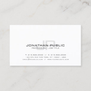 Elegant Simple Design Monogram Modern Plain Trendy Business Card