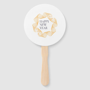 Elegant, simple design of "Happy New Year" Hand Fan