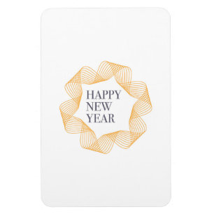 Elegant, simple design of "Happy New Year" Magnet