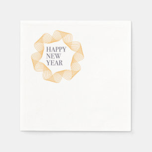 Elegant, simple design of "Happy New Year" Napkin