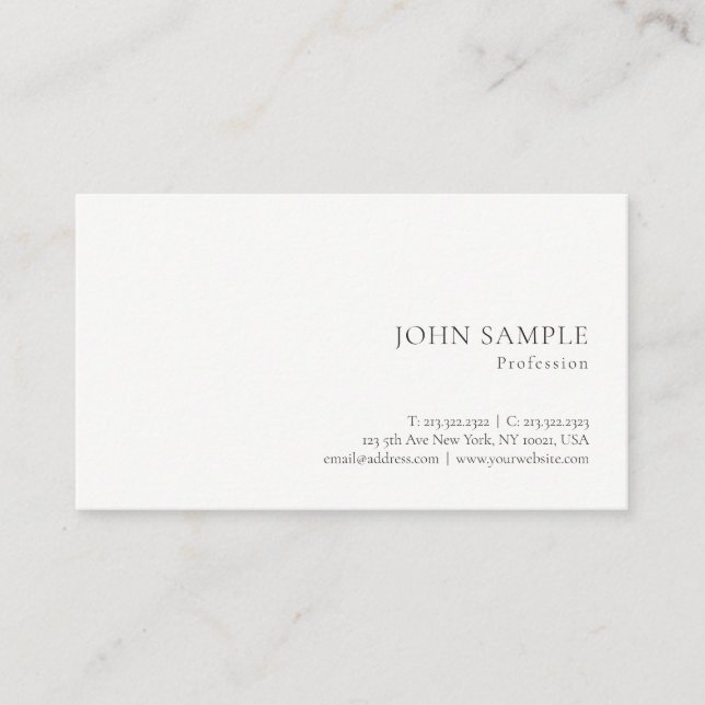 Elegant Simple Design Professional Chic Template Business Card (Front)