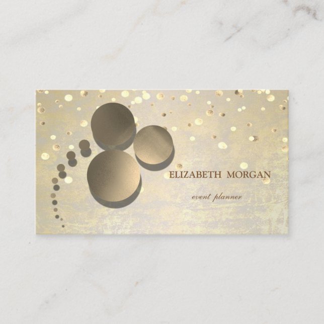 Elegant Simple,Dots ,Conffeti Business Card (Front)