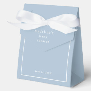 Elegant Simple Dusty Blue Boys Baby Shower Favour Box