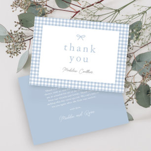 Elegant Simple Dusty Blue Boys Baby Shower Thank You Card