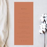 Elegant Simple Dusty Orange   Terracotta Monogram Menu<br><div class="desc">slim menu to match the collection
*if you would like more paper options this design can be transferred to a slim program
*or for more help contact me</div>
