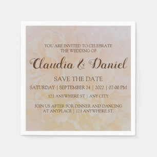 Elegant simple dusty peony floral wedding party napkin