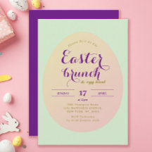 Elegant Simple Easter Brunch Egg Hunt Green Purple