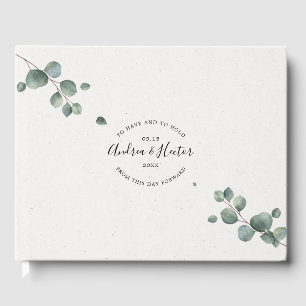 Elegant Simple Eucalyptus Classic Wedding Guest Book