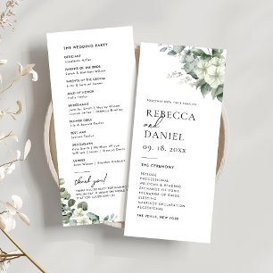Elegant Simple Eucalyptus Greenery Wedding Program Invitation