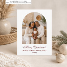Elegant Simple Family Christmas Holiday Photo