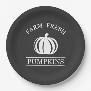 Elegant Simple Farm fresh pumpkins fall autumn Paper Plate