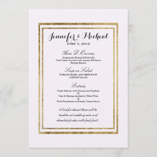 Elegant Simple Faux Gold Outline and White Menu