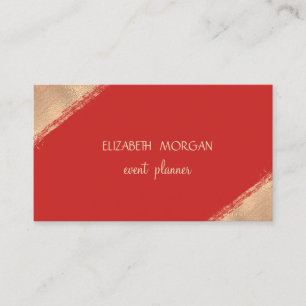 Elegant Simple Faux Gold ,Red Business Card