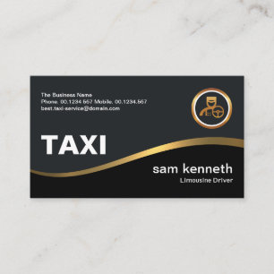 Elegant Simple Faux Gold Wave Taxi Driver Business Card