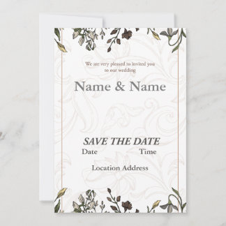 Elegant Simple Floral Customisable Invitation