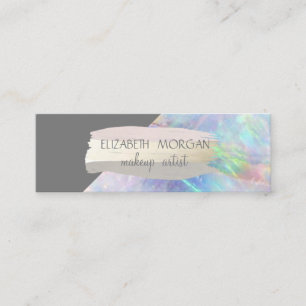 Elegant Simple Foil Brush Stroke Opal Mini Business Card