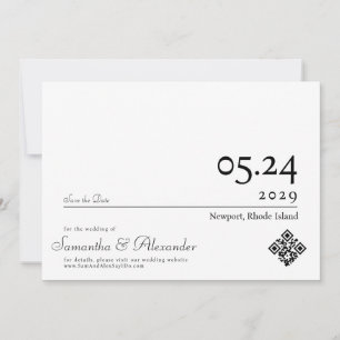 Elegant Simple Formal Script Non-Photo Wedding Save The Date