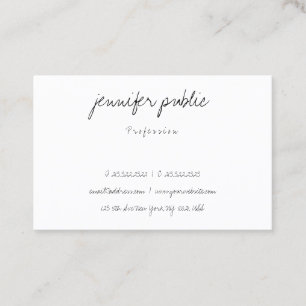 Elegant Simple Freehand Script Modern Minimalist Business Card