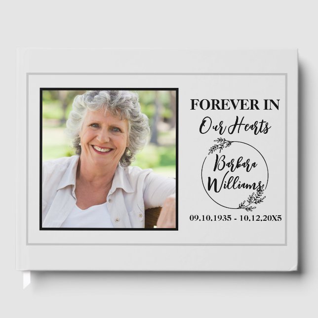 Elegant Simple Funeral Keepsake Mermorial  Guest Book (Front)