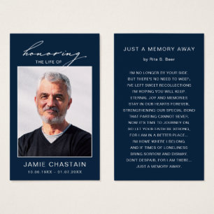 Elegant Simple Funeral Memorial Prayer Photo Cards
