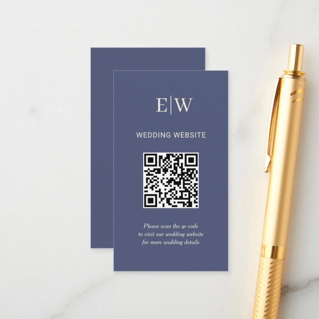Elegant Simple Future Dusk with Monogram Wedding Enclosure Card (Front/Back In Situ)